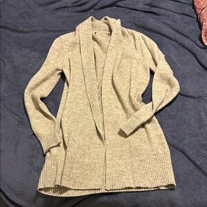 Women's Beige Open Front Cardigan Sweater